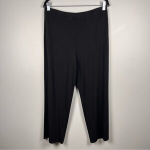 Eileen Fisher Black Tencel Pull On Pants Black Travel Minimalist Lounge Medium